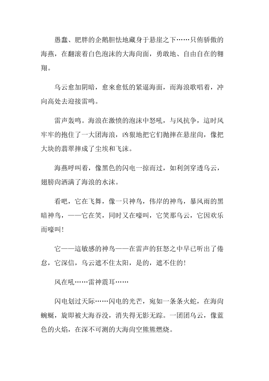 海燕之歌读书随笔范文.doc_第2页