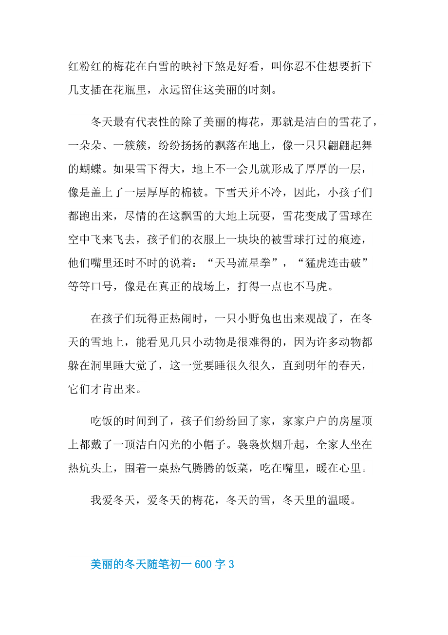 美丽的冬天优秀随笔初一600字.doc_第3页