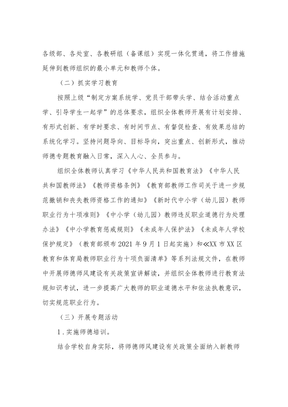 XX中学师德专题教育实施方案.docx_第2页