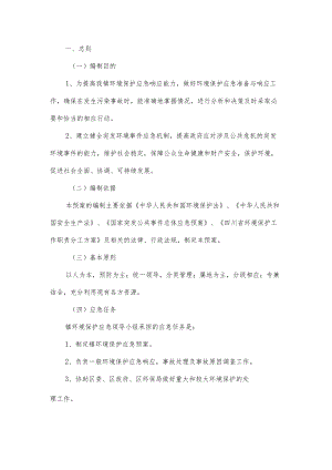 乡镇环境保护应急应急处置预案.docx