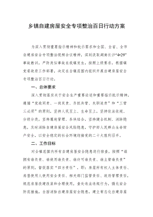 乡镇自建房屋安全专项整治百日行动方案.docx