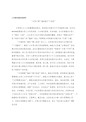 人才振兴经验交流材料.docx