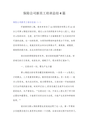 保险公司新员工培训总结4篇.docx