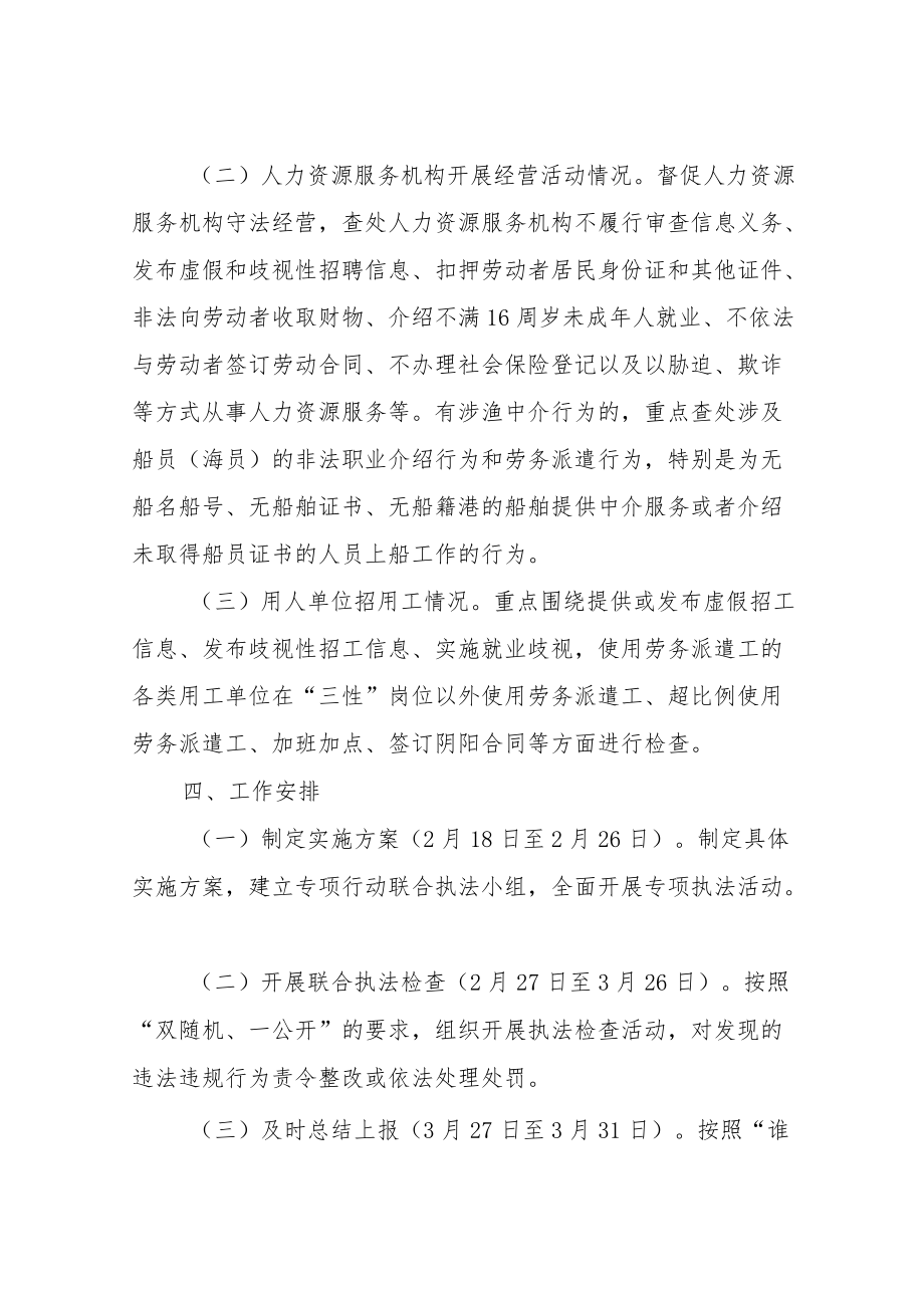 关于开展清理整顿人力资源市场秩序专项行动实施方案.docx_第2页