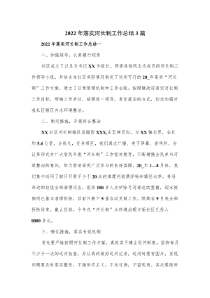 2022落实河长制工作总结3篇.docx