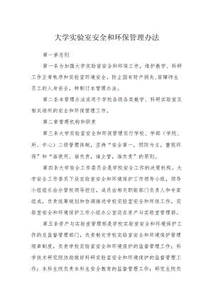 大学实验室安全和环保管理办法.docx