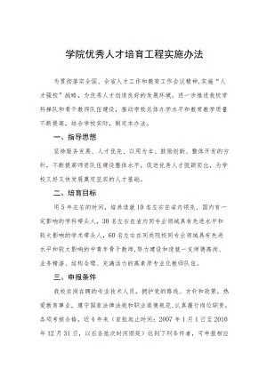 大学学院优秀人才培育工程实施办法.docx