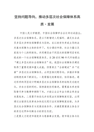 坚持问题导向推动多层次社会保障体系高质量发展.docx