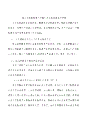 加大创新型科技人才的引进培养力度工作方案.docx