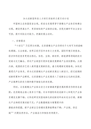 加大创新型科技人才的引进培养力度行动计划.docx