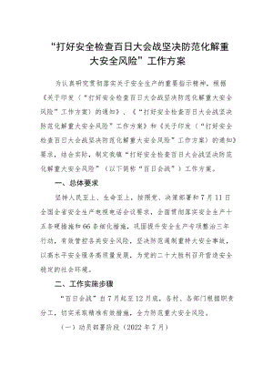 “打好安全检查百日大会战 坚决防范化解重大安全风险”工作方案.docx