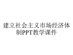 建立社会主义市场经济体制PPT教学课件.ppt