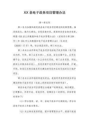 XX县电子政务项目管理办法.docx