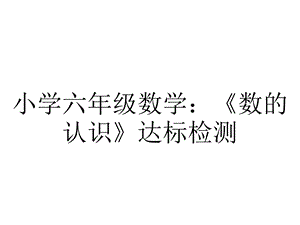 小学六年级数学：《数的认识》达标检测.ppt