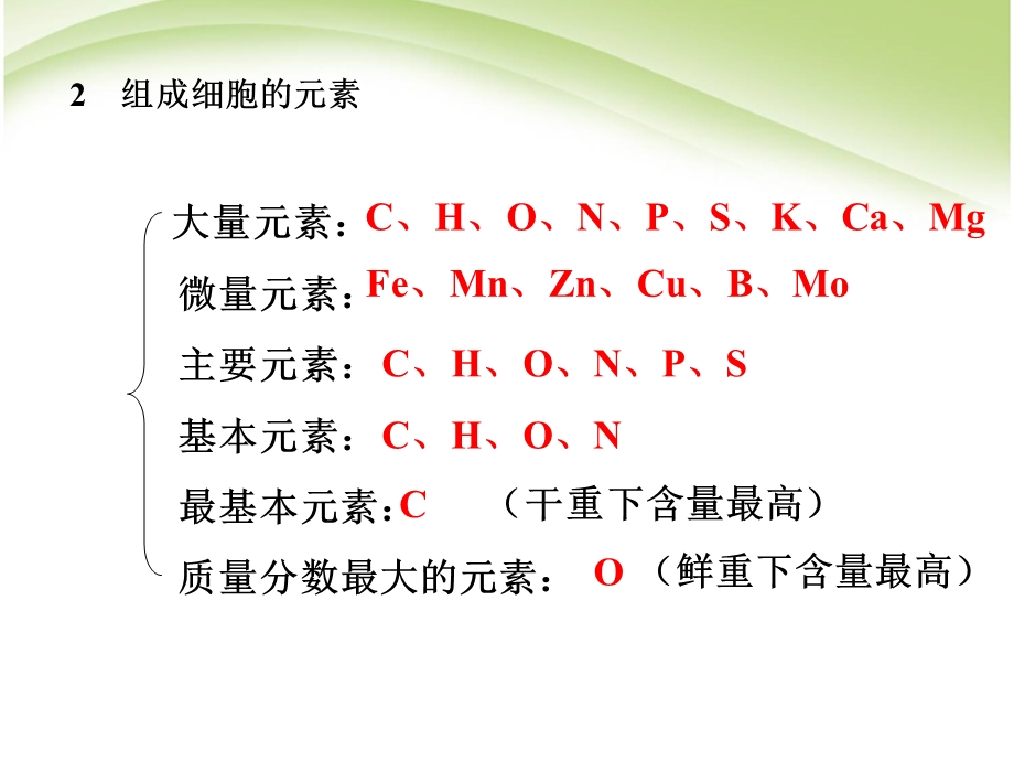 生物必修一第二章组成细胞的分子复习课件.ppt_第3页