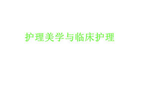 护理美学与临床护理课件.ppt