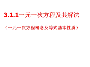 沪科版七年级数学上册311方程、等式性质课件.ppt