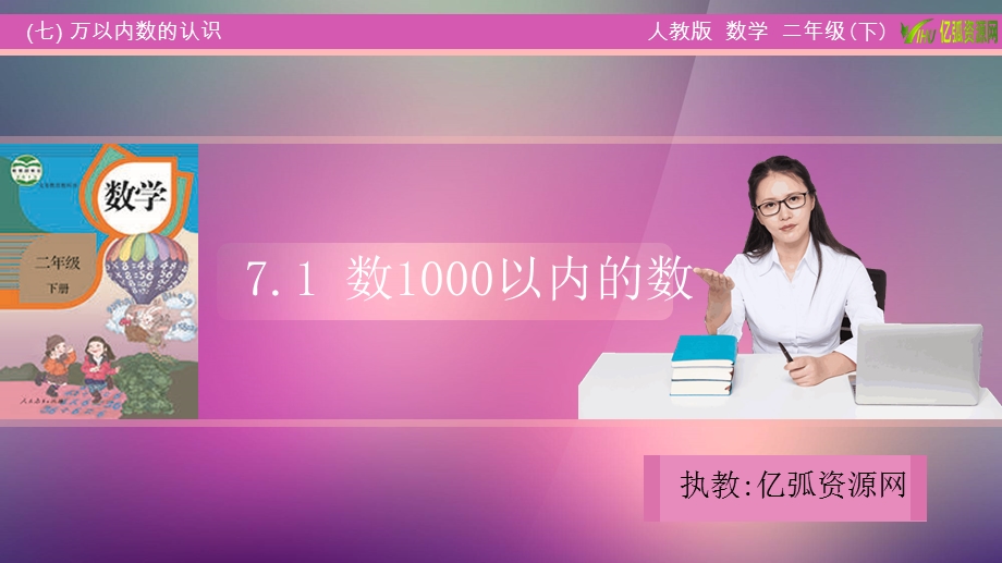 小学数学二年级下7.1数1000以内的数ppt模板课件.pptx_第1页