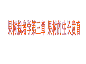 果树栽培学第三章果树生长发育课件.ppt