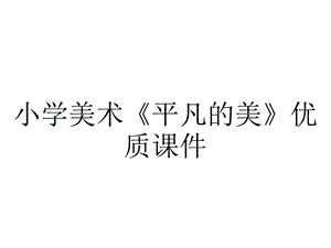 小学美术《平凡的美》优质课件.pptx