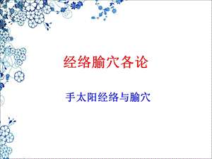 手太阳经络与腧穴ppt课件.ppt