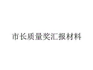 市长质量奖汇报材料.ppt