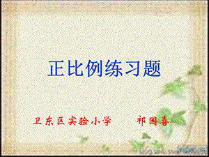 成正比例的量练习题ppt课件.ppt