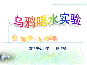 小学一年级科学乌鸦喝水实验ppt课件.ppt