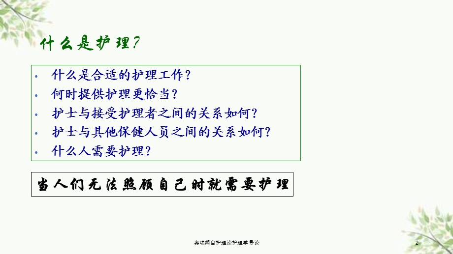 奥瑞姆自护理论护理学导论课件.ppt_第2页