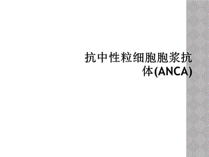 抗中性粒细胞胞浆抗体(ANCA)课件.ppt