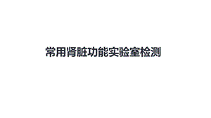 常用肾脏功能实验室检测课件.pptx