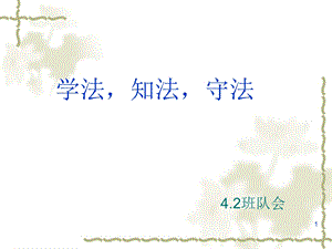 小学生学法、知法、守法 主题班会PPT课件.ppt