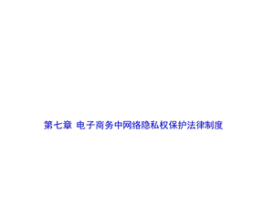 电子商务中网络隐私权保护法律制度精选课程课件(17张).ppt