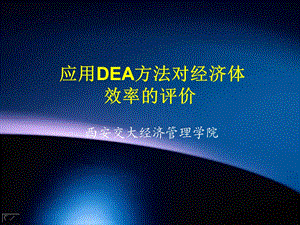 数据包络分析DEA教程(全)ppt课件.ppt