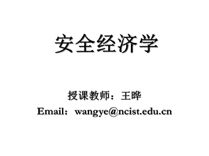 安全经济学第二章课件.ppt