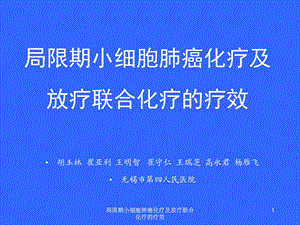 局限期小细胞肺癌化疗及放疗联合化疗的疗效课件.ppt