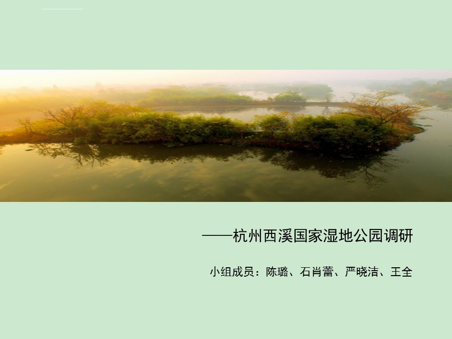 建设西溪湿地公园的必要性ppt课件.ppt_第1页