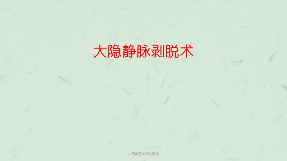 大隐静脉曲张抽剥术课件.ppt_第1页