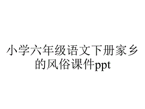 小学六年级语文下册家乡的风俗课件ppt.pptx