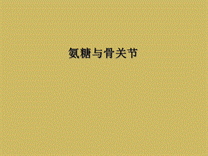 氨糖与骨关节课件.ppt