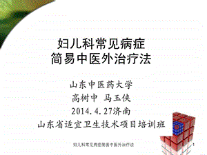 妇儿科常见病症简易中医外治疗法课件.ppt