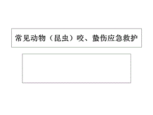 常见动物(昆虫)咬、蛰伤应急救护课件.ppt