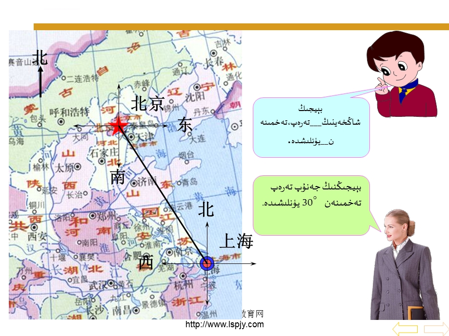 小学数学三年级《位置与方向》例3PPT课件 维语.ppt_第3页