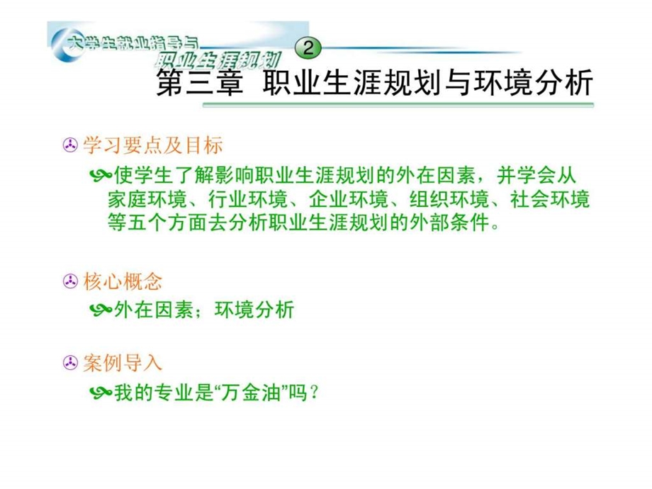 大学生就业指导与职业生涯规划职业生涯规划与环境分析课件.pptx_第1页