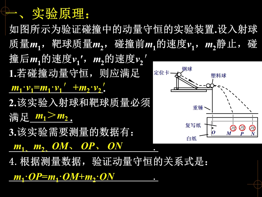 平抛运动验证动量守恒定律ppt课件.ppt_第2页