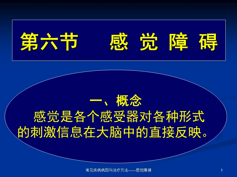 常见疾病病因与治疗方法——感觉障碍课件.ppt_第1页