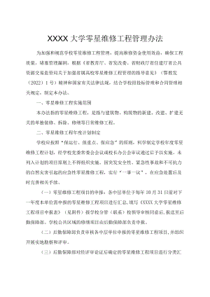 XXXX大学零星维修工程管理办法.docx