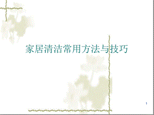 家政培训——家居清洁课件.ppt