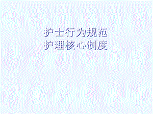 护士行为规范及护理核心制度课件.ppt