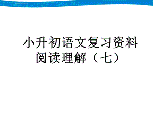 小升初语文专项复习七阅读理解ppt课件.ppt